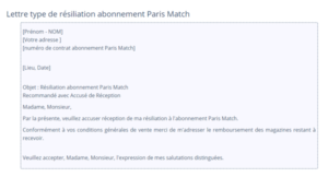 Adresse résiliation paris match