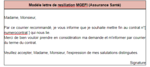 modèle de lettre de résiliation mgefi