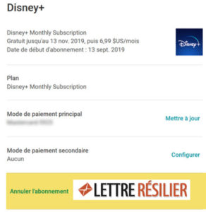 Annuler abonnement Disney sur Google Play +