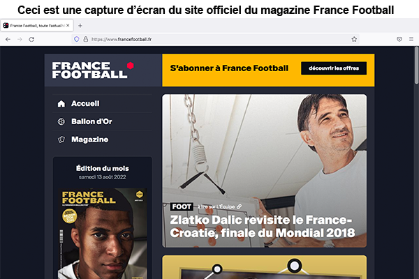 Site web www.francefootball.fr